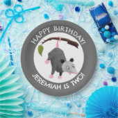 Niedliche lustige Opossum personalisiert Geburtsta Pappteller (Party)