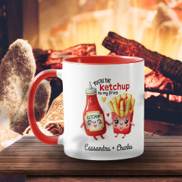 Niedliche & lustige Paare "Ketchup to My Fries" Cu Tasse