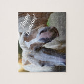 Niedliche lustige Pferde personalisiert "Happy Bir Puzzle (Vertikal)