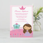 Niedliche lustige Prinzessin Geburtstagsfeier Einladung (Stehend Vorderseite)