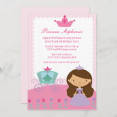 Niedliche lustige Prinzessin Geburtstagsfeier Einladung (Vorne/Hinten)