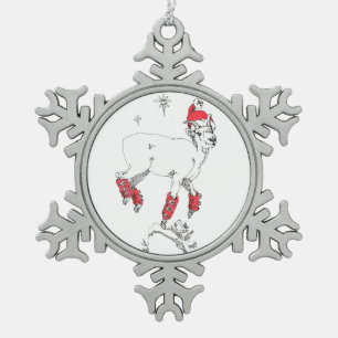 Niedliche lustige schneeflocken Zinn-Ornament