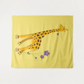 Niedliche lustige Skaten-Cartoon-Giraffe Wandteppich (Vorderseite (Horizontal))