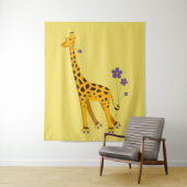 Niedliche lustige Skaten-Cartoon-Giraffe Wandteppich (Beispiel)