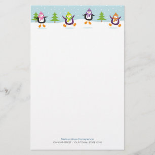 Niedliche lustige springende Penguins-Neuheit Briefpapier