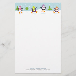Niedliche lustige springende Penguins-Neuheit Briefpapier