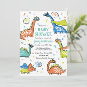 Niedliche lustige Superhelden-Dinosaurier auf Weiß Einladung (Stehend Vorderseite)