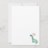 Niedliche lustige Superhelden-Dinosaurier auf Weiß Einladung (Rückseite)