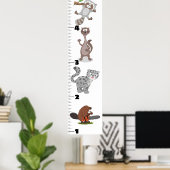 Niedliche lustige Tiere Cartoon Wachstumstabelle Poster (Heimbüro)