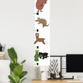 Niedliche lustige Tiere Cartoon Wachstumstabelle Poster (Heimbüro)