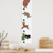 Niedliche lustige Tiere Cartoon Wachstumstabelle Poster (Küche)