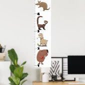 Niedliche lustige Tiere Cartoon Wachstumstabelle Poster (Heimbüro)