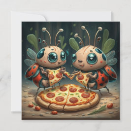 Niedliche lustige Tiere, die Pizza-lustige Geschen Einladung