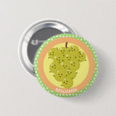 Niedliche, lustige Trauben-Cartoon-Illustration Button (Vorne & Hinten)