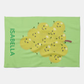 Niedliche, lustige Trauben-Cartoon-Illustration Geschirrtuch (Horizontal)