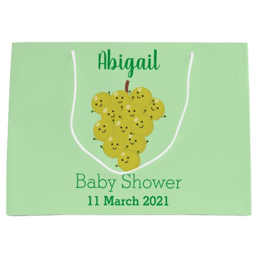 Niedliche, lustige Trauben-Cartoon-Illustration Große Geschenktüte (Vorderseite)