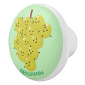 Niedliche, lustige Trauben-Cartoon-Illustration Keramikknauf (Rechts)