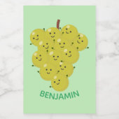 Niedliche, lustige Trauben-Cartoon-Illustration Lebensmitteletikett (Einzelnes Label)