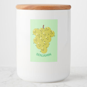 Niedliche, lustige Trauben-Cartoon-Illustration Lebensmitteletikett