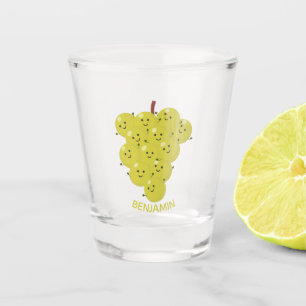 Niedliche, lustige Trauben-Cartoon-Illustration Schnapsglas