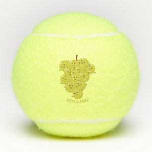 Niedliche, lustige Trauben-Cartoon-Illustration Tennisbälle