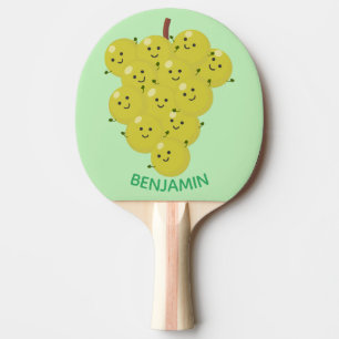 Niedliche, lustige Trauben-Cartoon-Illustration Tischtennis Schläger