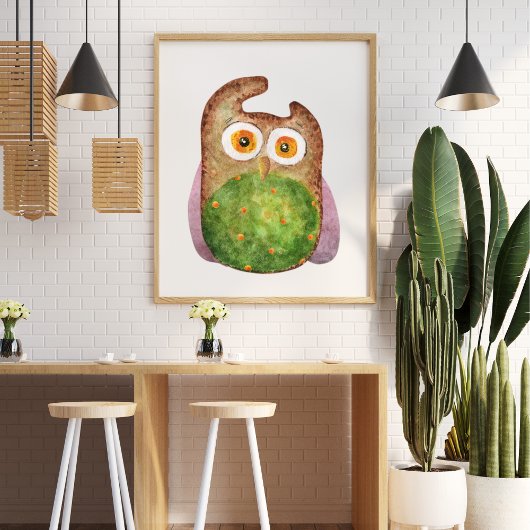 Niedliche, lustige Uhu Poster