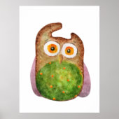 Niedliche, lustige Uhu Poster (Vorne)