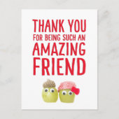 Niedliche lustige vegane Freunde danke Karte (Vorderseite)