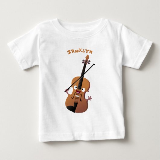 Niedliche lustige Violinmusikfigur Baby T-shirt (Vorderseite)