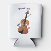 Niedliche lustige Violinmusikfigur Dosenkühler (Vorderseite)