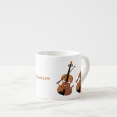 Niedliche lustige Violinmusikfigur Espressotasse (Vorderseite Rechts)