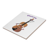 Niedliche lustige Violinmusikfigur Fliese (Seite)
