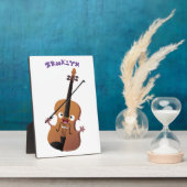 Niedliche lustige Violinmusikfigur Fotoplatte (Seite)