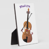 Niedliche lustige Violinmusikfigur Fotoplatte (Seite)