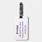 Niedliche lustige Violinmusikfigur Gepäckanhänger (Rückseite vertikal)