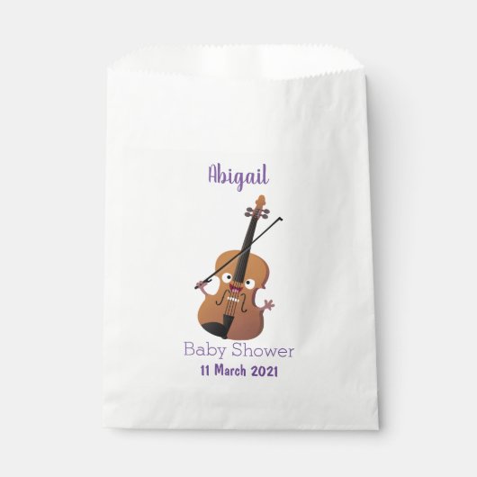 Niedliche lustige Violinmusikfigur Geschenktütchen (Vorderseite)