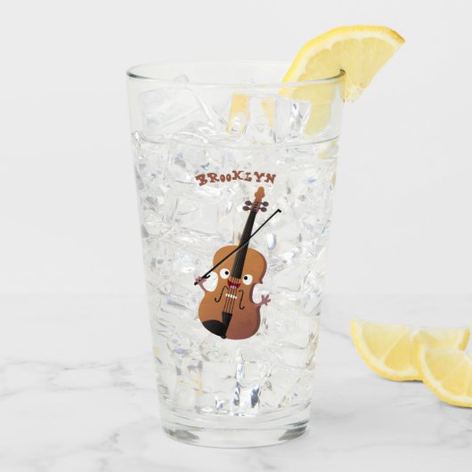 Niedliche lustige Violinmusikfigur Glas (Rückseite Ice)