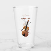 Niedliche lustige Violinmusikfigur Glas (Vorderseite)