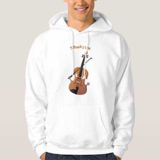 Niedliche lustige Violinmusikfigur Hoodie (Vorderseite)