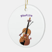 Niedliche lustige Violinmusikfigur Keramik Ornament (Links)