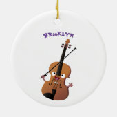 Niedliche lustige Violinmusikfigur Keramik Ornament (Hinten)
