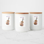 Niedliche lustige Violinmusikfigur Lebensmitteletikett (Flaschen)