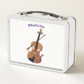 Niedliche lustige Violinmusikfigur Metall Brotdose (Rückseite)