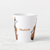 Niedliche lustige Violinmusikfigur Milchtasse (Vorderseite)