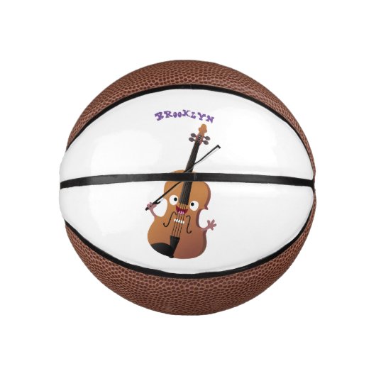 Niedliche lustige Violinmusikfigur Mini Basketball (Vorderseite)
