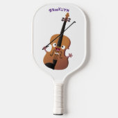 Niedliche lustige Violinmusikfigur Pickleball Schläger (Rückseite)