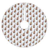 Niedliche lustige Violinmusikfigur Polyester Weihnachtsbaumdecke (Vorderseite)