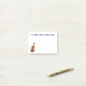 Niedliche lustige Violinmusikfigur Post-it Klebezettel (Auf Schreibtisch)