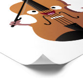 Niedliche lustige Violinmusikfigur Poster (Ecke)